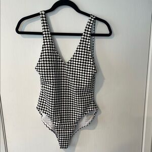 Byrds of paradise Black and White Checkered One Piece Swimsuit